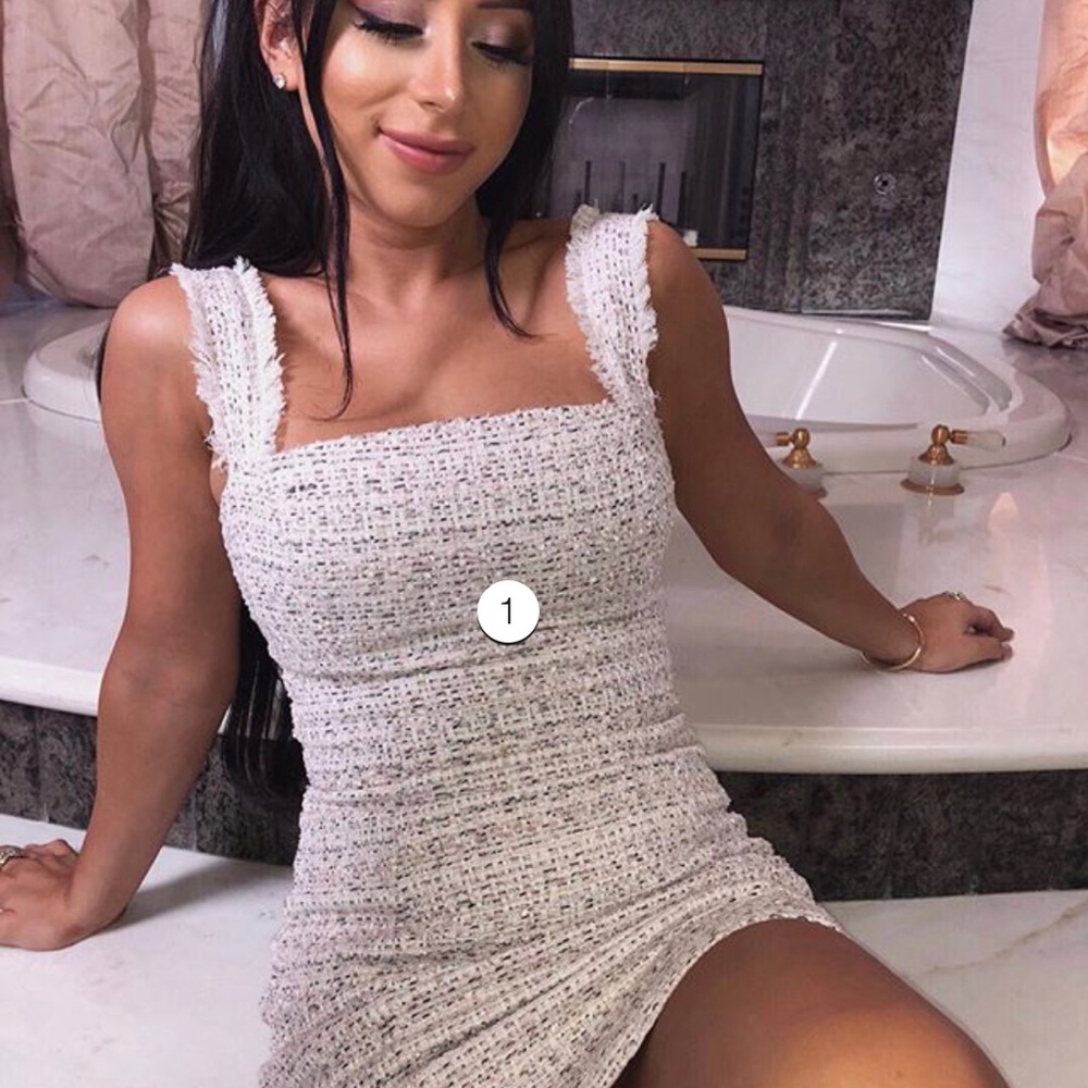 MESHKI CELENA TWEED MINI DRESS